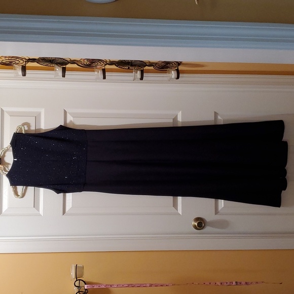 Cache Navy dress size 10 with sparkle detail at top 56" length 20" armpit to - Picture 3 of 6